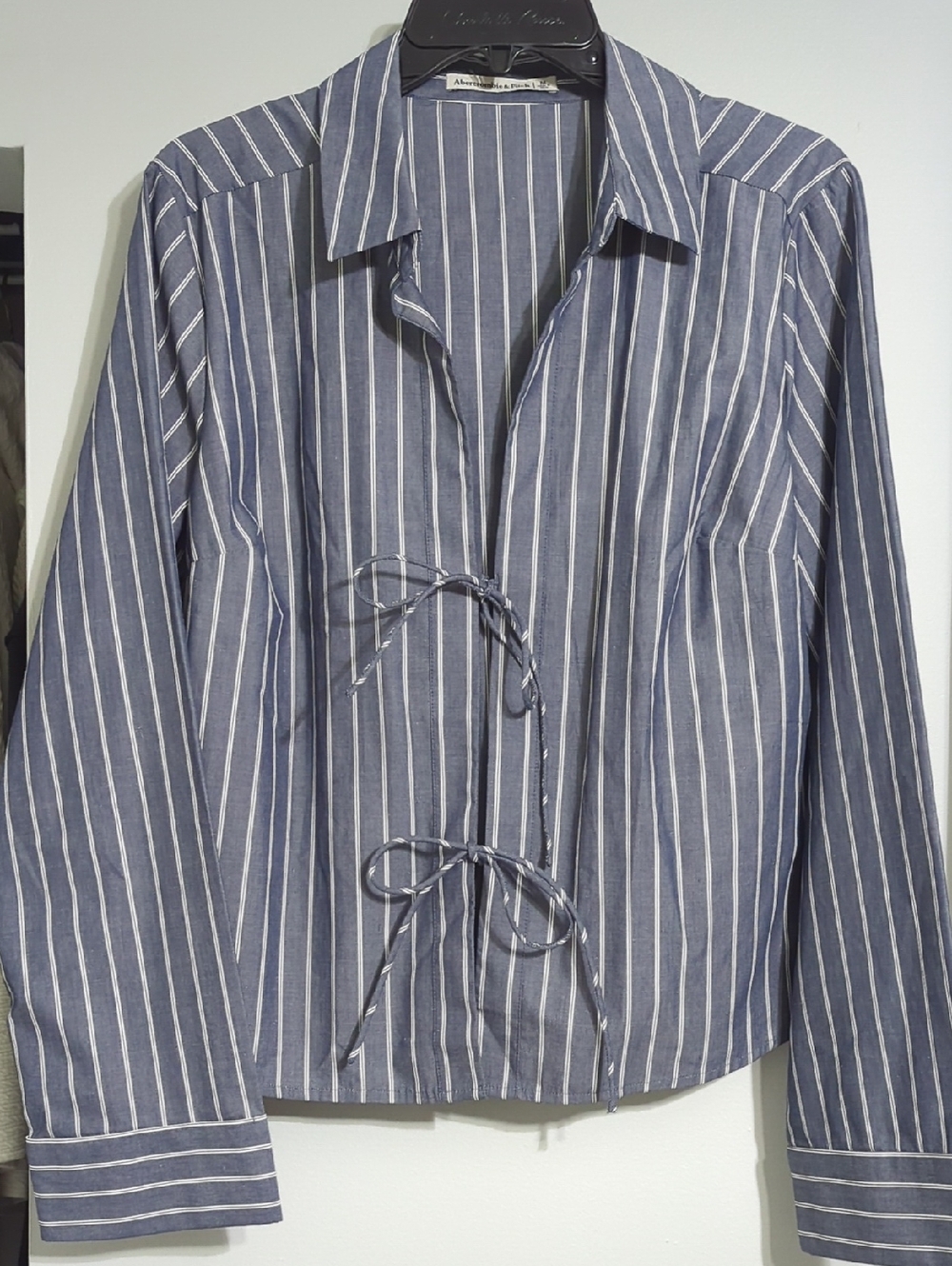 Abercrombie & Fitch Navy Blue Striped Shirt